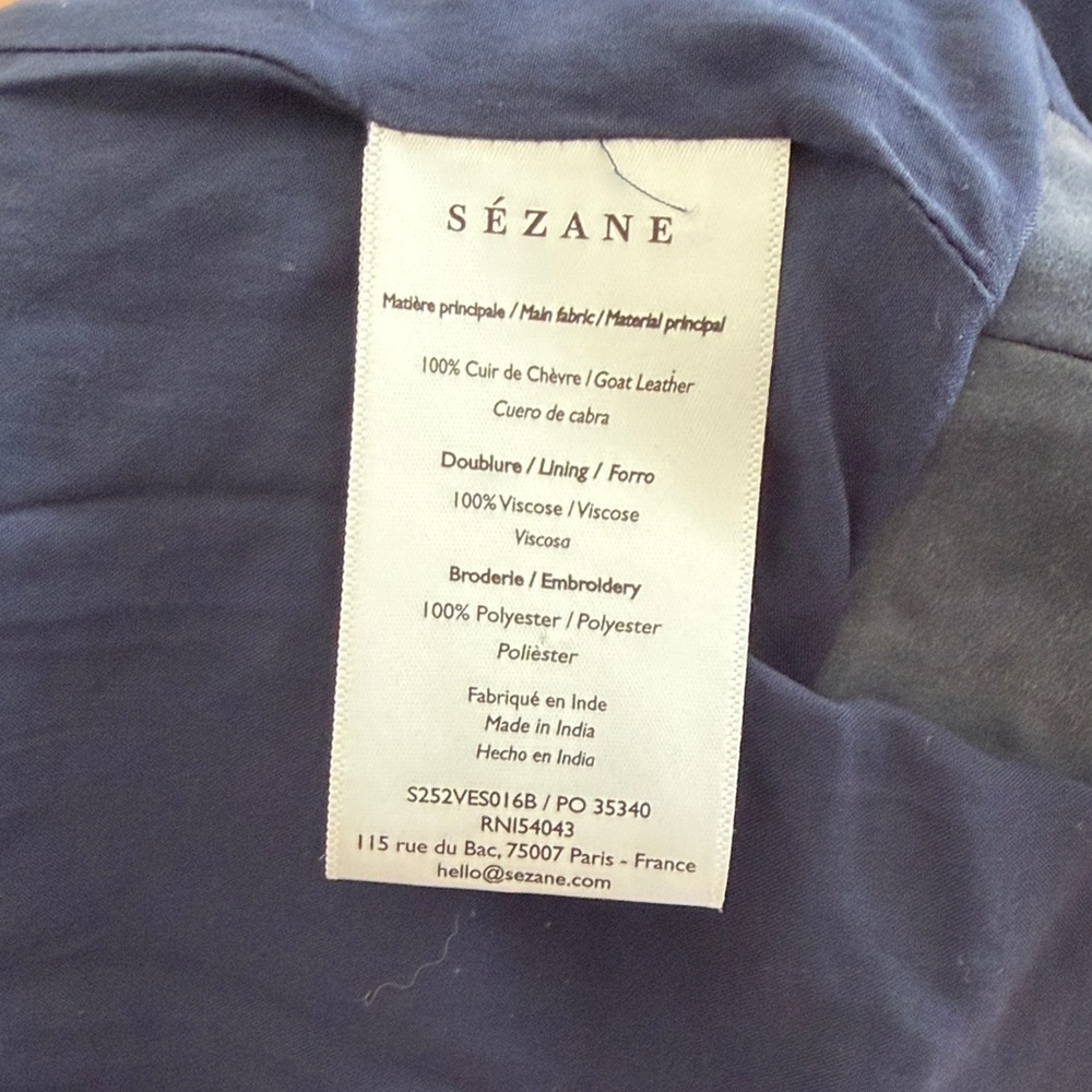 Sezane Eliot Jacket Suede Patchwork Vest - image 3